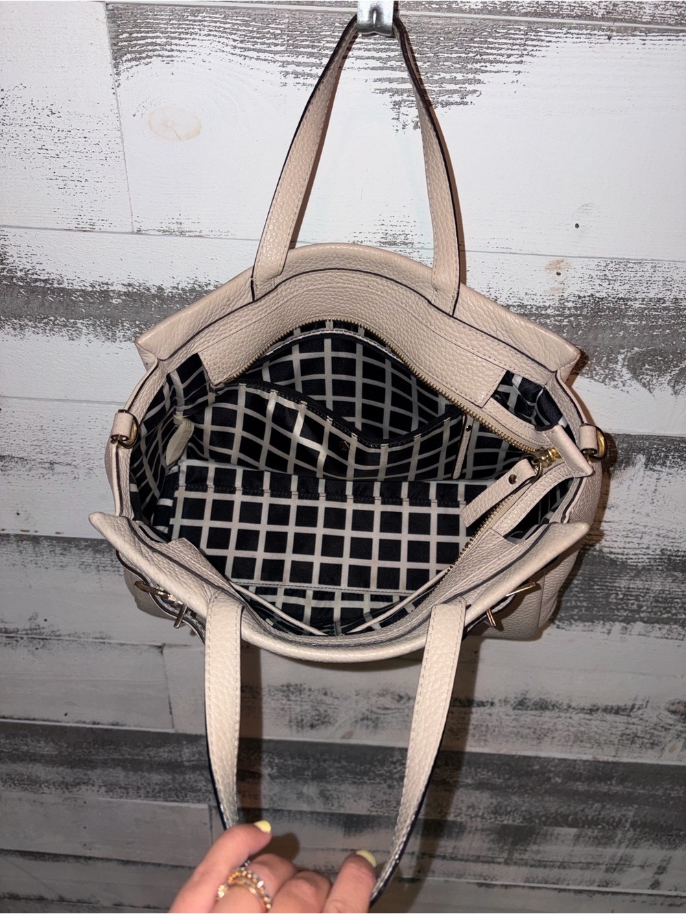 Kate Spade ♠️ Pebbled Leather Satchel in Light Beige - Picture 4 of 4